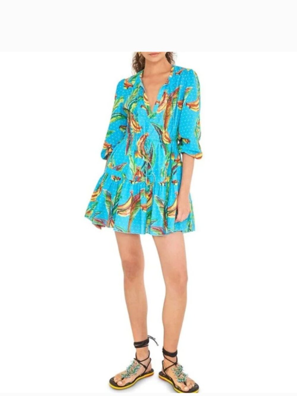 FARM Rio Banana Sky Mini Dress Size Small $225